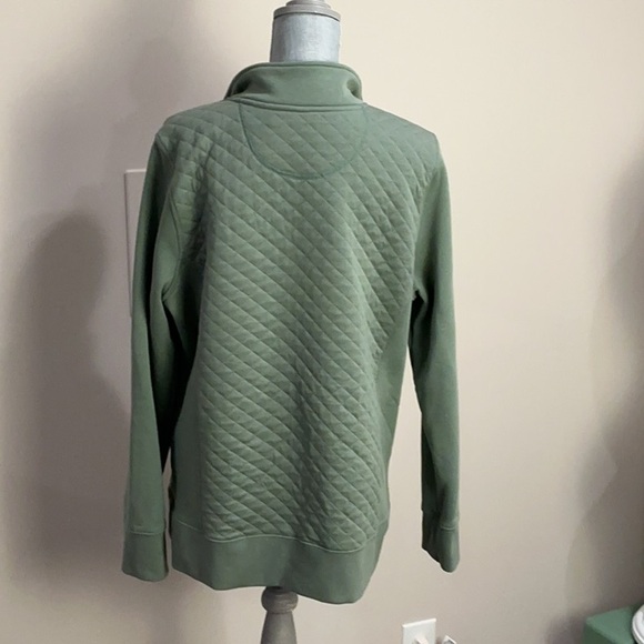 LLBean Women's Quilted Quarter-Zip Pullover Green, size XL - Picture 5 of 7